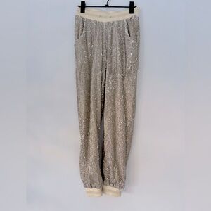 Ixiah Cream Sequin Pants